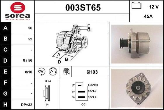 STARTCAR 003ST65 - Ģenerators www.autospares.lv