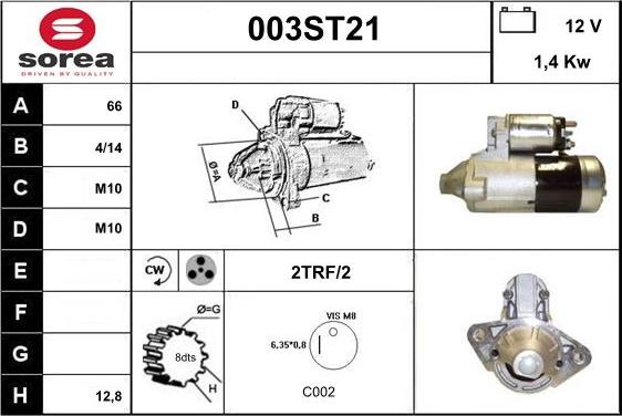 STARTCAR 003ST21 - Starteris www.autospares.lv