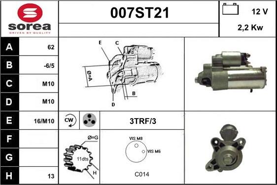 STARTCAR 007ST21 - Starteris www.autospares.lv