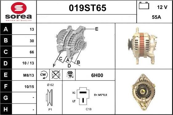 STARTCAR 019ST65 - Alternator www.autospares.lv