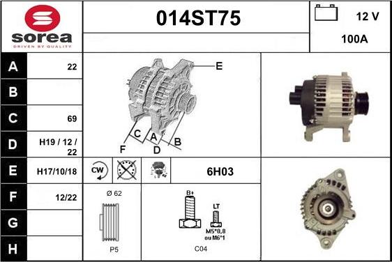 STARTCAR 014ST75 - Ģenerators autospares.lv