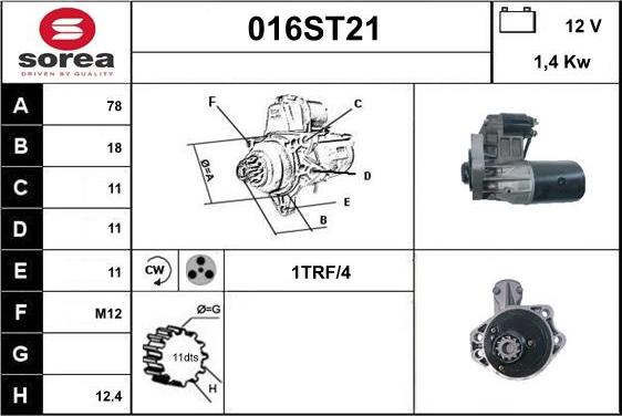 STARTCAR 016ST21 - Starteris www.autospares.lv