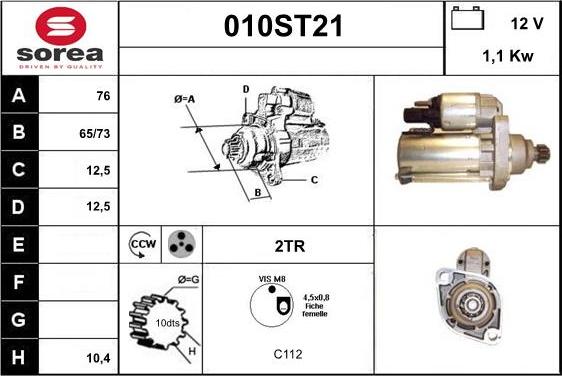 STARTCAR 010ST21 - Starteris autospares.lv