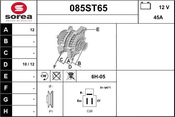 STARTCAR 085ST65 - Ģenerators www.autospares.lv