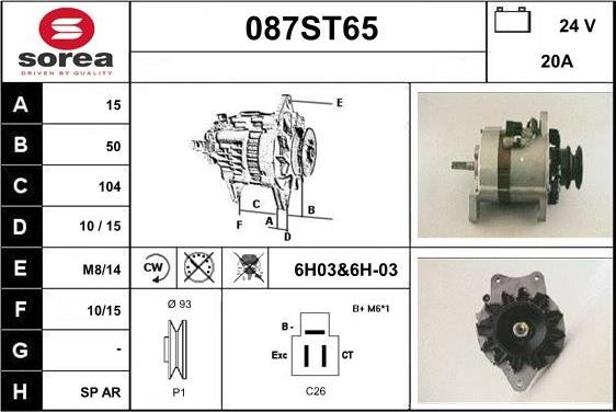 STARTCAR 087ST65 - Ģenerators autospares.lv