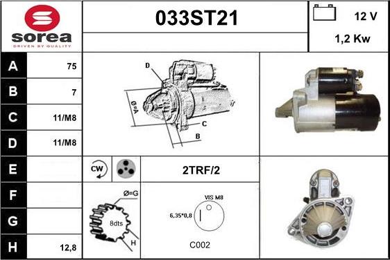 STARTCAR 033ST21 - Starteris www.autospares.lv