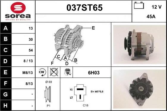 STARTCAR 037ST65 - Генератор www.autospares.lv