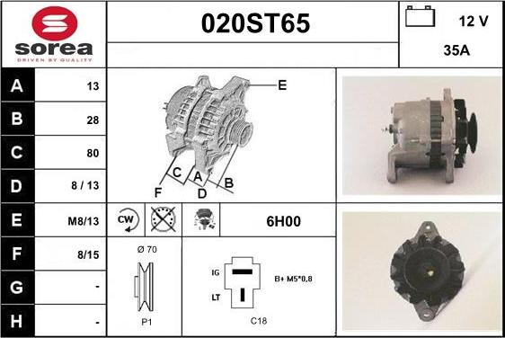 STARTCAR 020ST65 - Ģenerators autospares.lv