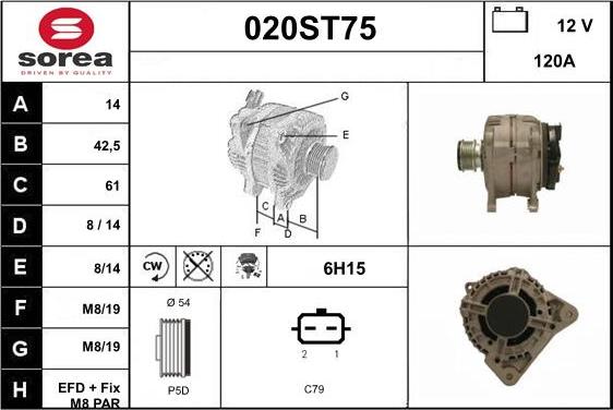 STARTCAR 020ST75 - Ģenerators autospares.lv