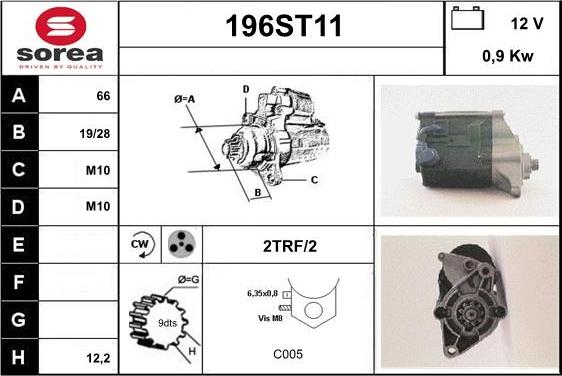 STARTCAR 196ST11 - Starteris www.autospares.lv