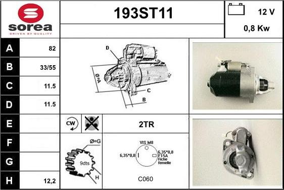 STARTCAR 193ST11 - Starter www.autospares.lv