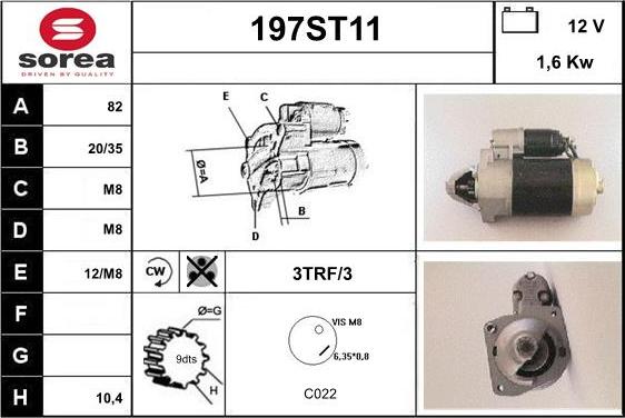 STARTCAR 197ST11 - Starteris autospares.lv