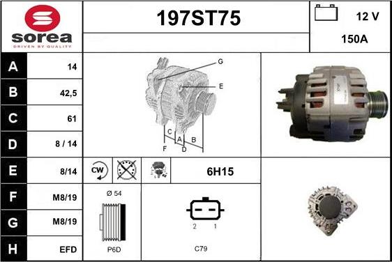 STARTCAR 197ST75 - Генератор www.autospares.lv