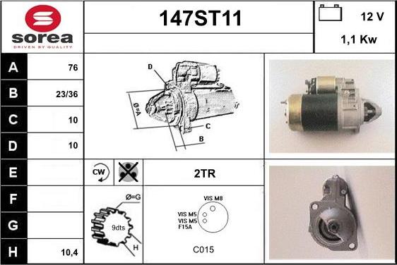 STARTCAR 147ST11 - Starteris www.autospares.lv