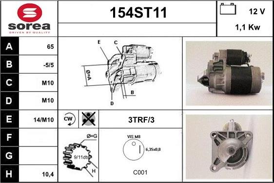 STARTCAR 154ST11 - Starter www.autospares.lv