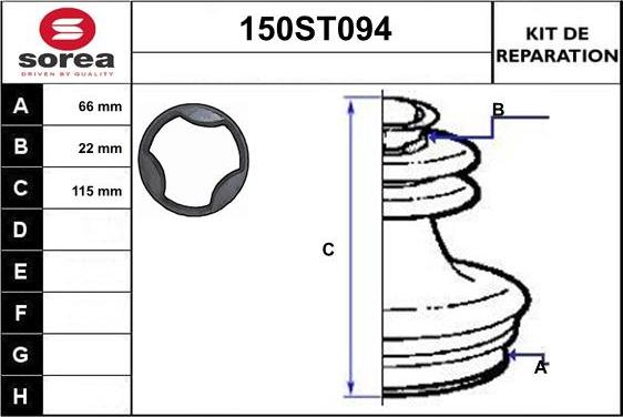 STARTCAR 150ST094 - Пыльник, приводной вал www.autospares.lv