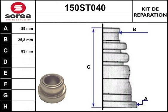 STARTCAR 150ST040 - Пыльник, приводной вал www.autospares.lv