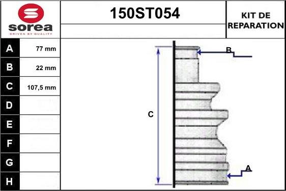 STARTCAR 150ST054 - Пыльник, приводной вал www.autospares.lv