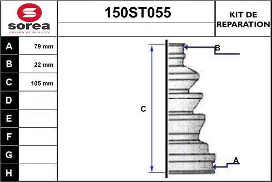 STARTCAR 150ST055 - Пыльник, приводной вал www.autospares.lv