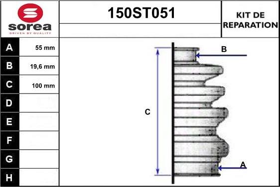 STARTCAR 150ST051 - Bellow, drive shaft www.autospares.lv