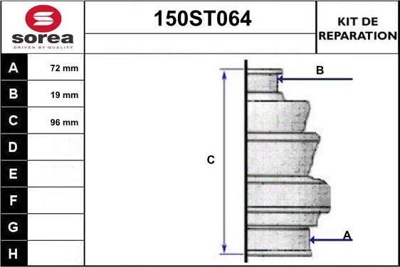 STARTCAR 150ST064 - Bellow, drive shaft www.autospares.lv