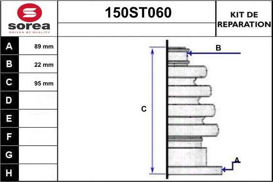 STARTCAR 150ST060 - Bellow, drive shaft www.autospares.lv