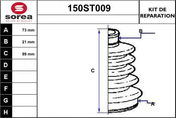 STARTCAR 150ST009 - Пыльник, приводной вал www.autospares.lv