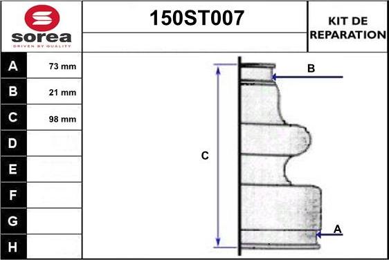 STARTCAR 150ST007 - Putekļusargs, Piedziņas vārpsta autospares.lv