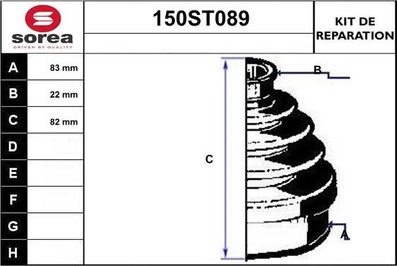 STARTCAR 150ST089 - Putekļusargs, Piedziņas vārpsta www.autospares.lv