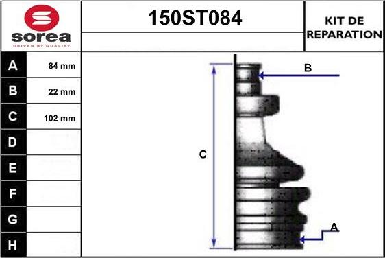 STARTCAR 150ST084 - Bellow, drive shaft www.autospares.lv