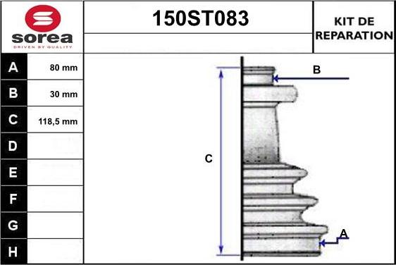 STARTCAR 150ST083 - Putekļusargs, Piedziņas vārpsta www.autospares.lv