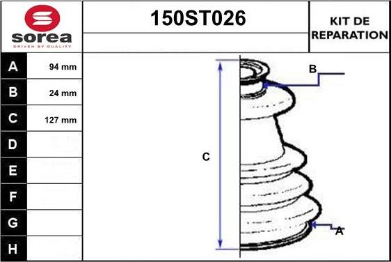 STARTCAR 150ST026 - Пыльник, приводной вал www.autospares.lv