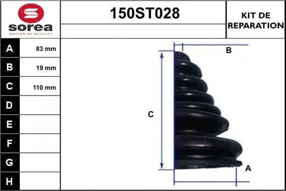 STARTCAR 150ST028 - Putekļusargs, Piedziņas vārpsta www.autospares.lv