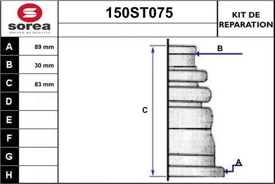 STARTCAR 150ST075 - Пыльник, приводной вал www.autospares.lv