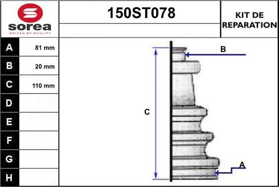 STARTCAR 150ST078 - Bellow, drive shaft www.autospares.lv