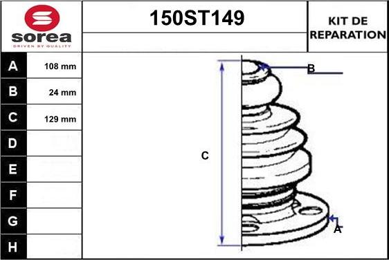 STARTCAR 150ST149 - Пыльник, приводной вал www.autospares.lv