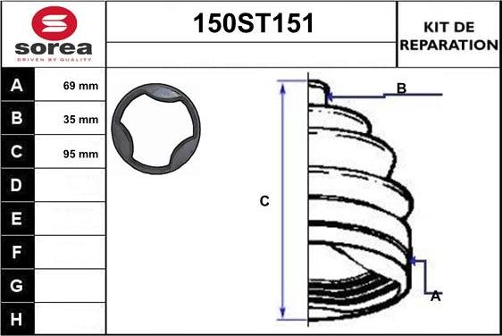 STARTCAR 150ST151 - Пыльник, приводной вал www.autospares.lv