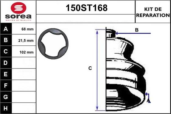 STARTCAR 150ST168 - Пыльник, приводной вал www.autospares.lv