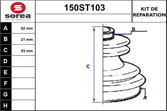 STARTCAR 150ST103 - Putekļusargs, Piedziņas vārpsta www.autospares.lv