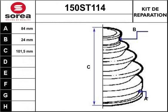 STARTCAR 150ST114 - Bellow, drive shaft www.autospares.lv