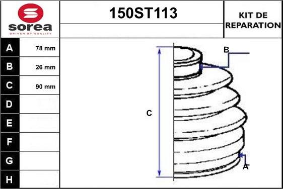 STARTCAR 150ST113 - Пыльник, приводной вал www.autospares.lv