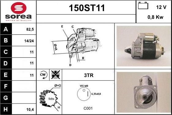 STARTCAR 150ST11 - Starteris autospares.lv