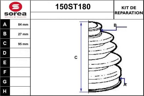 STARTCAR 150ST180 - Пыльник, приводной вал www.autospares.lv