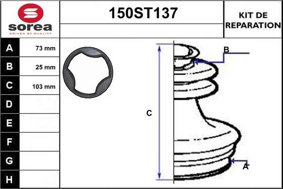 STARTCAR 150ST137 - Пыльник, приводной вал www.autospares.lv