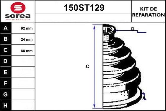 STARTCAR 150ST129 - Bellow, drive shaft www.autospares.lv