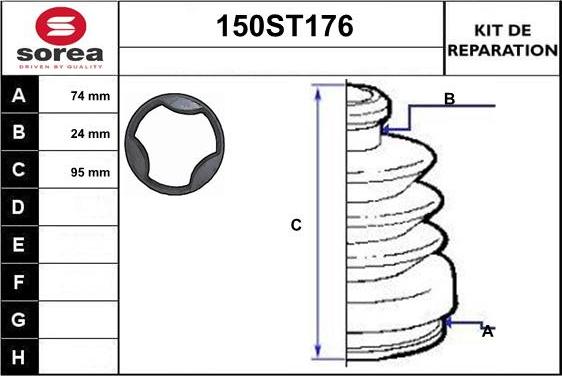 STARTCAR 150ST176 - Putekļusargs, Piedziņas vārpsta autospares.lv