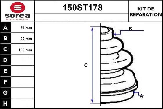 STARTCAR 150ST178 - Пыльник, приводной вал www.autospares.lv