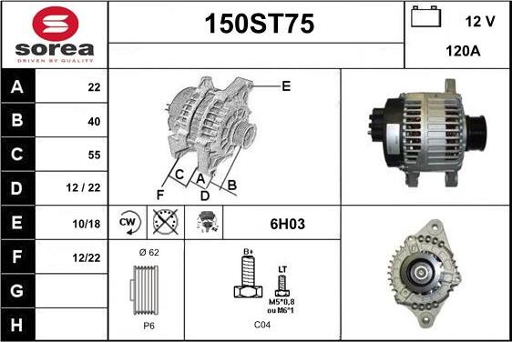 STARTCAR 150ST75 - Ģenerators www.autospares.lv