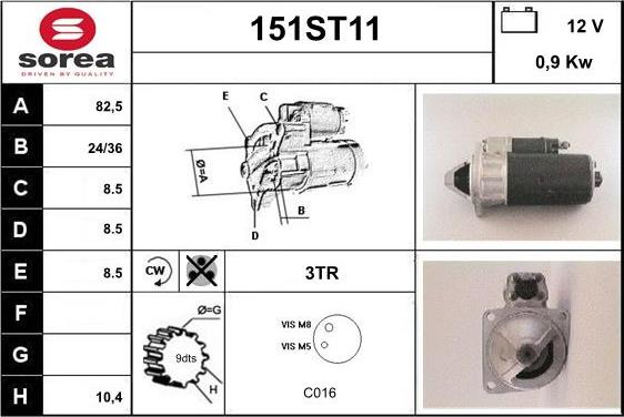 STARTCAR 151ST11 - Starteris autospares.lv