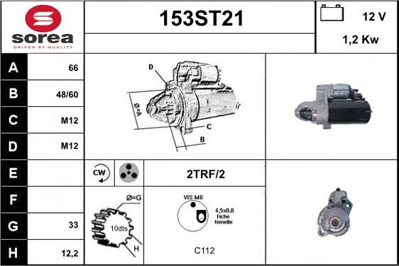 STARTCAR 153ST21 - Стартер www.autospares.lv